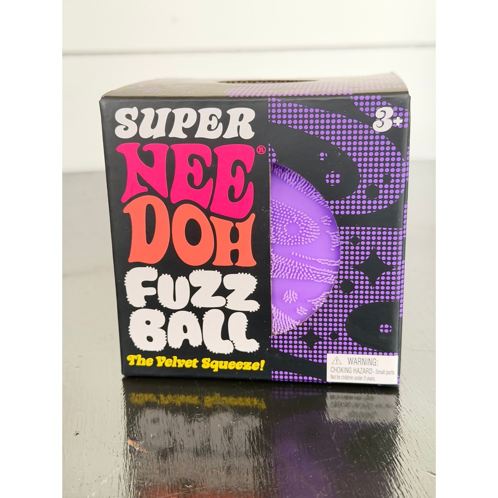 Schylling Super NeeDoh Fuzz Ball Purple Velvet Squeeze Sensory Fidget Toy 4.5in